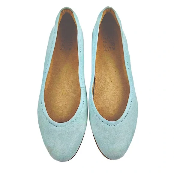Naturalizer Powder Blue Faux Suede Ballet Flats Size 8 - Picture 2 of 7